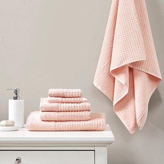 Thumbnail 1: MADISON PARK ESSENTIALS Madison Park Essentials 6 Pc. Spa Waffle Jacquard Towel Set 