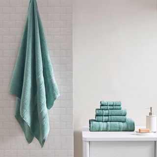 Thumbnail 1: MADISON PARK ESSENTIALS Madison Park Essentials 6 Pc. Spa Waffle Jacquard Towel Set 