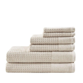 Thumbnail 4: MADISON PARK ESSENTIALS Madison Park Essentials 6 Pc. Spa Waffle Jacquard Towel Set 