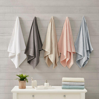 Thumbnail 5: MADISON PARK ESSENTIALS Madison Park Essentials 6 Pc. Spa Waffle Jacquard Towel Set 