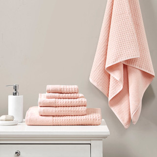 Thumbnail 1: MADISON PARK ESSENTIALS Madison Park Essentials 6 Pc. Spa Waffle Jacquard Towel Set 