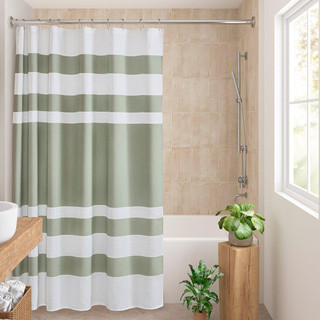 Thumbnail 1: Madison Park Madison Park Spa Waffle Shower Curtain with 3M Treatment 