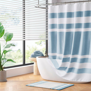 Thumbnail 2: Madison Park Madison Park 3M Treatment Spa Waffle Shower Curtain 