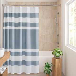 Thumbnail 1: Madison Park Madison Park 3M Treatment Spa Waffle Shower Curtain 