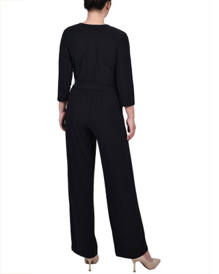 Thumbnail 2: NY COLLECTION NY Collection Womens Petite 3/4 Sleeve Belted Jumpsuit 