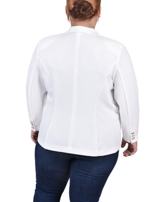 Thumbnail 2: NY COLLECTION NY Collection Plus Long Sleeve Scuba Crepe Jacket 