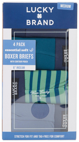 Thumbnail 1: Lucky Brand Lucky Brand Mens 4-Pk. Essential Soft Boxer Briefs 