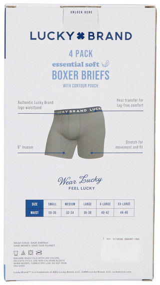 Thumbnail 2: Lucky Brand Lucky Brand Mens 4-Pk. Essential Soft Boxer Briefs 