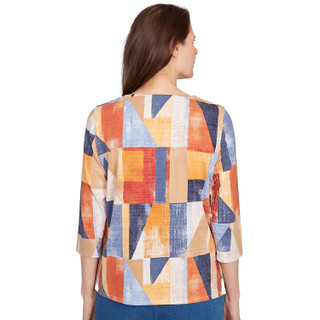 Thumbnail 2: Alfred Dunner Alfred Dunner Womens 3/4 Sleeve Colorblock Top 