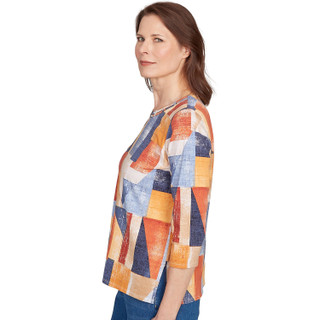 Thumbnail 3: Alfred Dunner Alfred Dunner Womens 3/4 Sleeve Colorblock Top 