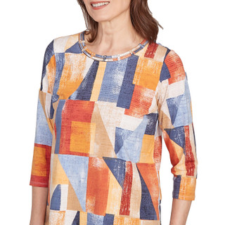 Thumbnail 5: Alfred Dunner Alfred Dunner Womens 3/4 Sleeve Colorblock Top 