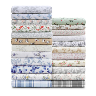 Thumbnail 32: Laura Ashley Laura Ashley Jolly Cardinals Cotton Flannel Sheet Set 