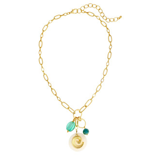 Thumbnail 1: Beach Chic Beach Chic Gold Tone Chain and Bead Necklace 