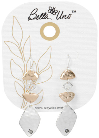 Thumbnail 1: Bella UNO Bella Uno Triple Drop Two Tone Earrings 