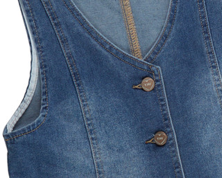 Thumbnail 3: YMI YMI Big Girls 2 Pc Denim Vest & Wide Leg Jeans Set 