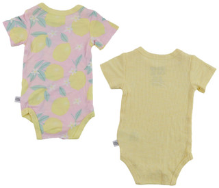 Thumbnail 2: Sleep On It Sleep On It Baby Girl 2 Pk Bamboo Lemon Bodysuit Set 
