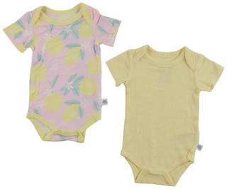 Thumbnail 1: Sleep On It Sleep On It Baby Girl 2 Pk Bamboo Lemon Bodysuit Set 