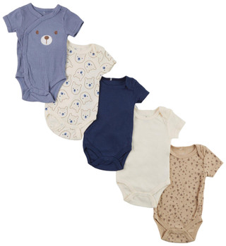 Thumbnail 1: DREAMGRO DreamGro Baby Boy 5 Pk Bodysuit Set - Blue Bear 