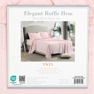 Thumbnail 5: Cathay Home Cathay Home Elegant Ruffle Hem Microfiber Sheet Set 