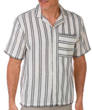 Thumbnail 1: MALIBU Malibu Men's Short Sleeve Woven Button Down Shirt 