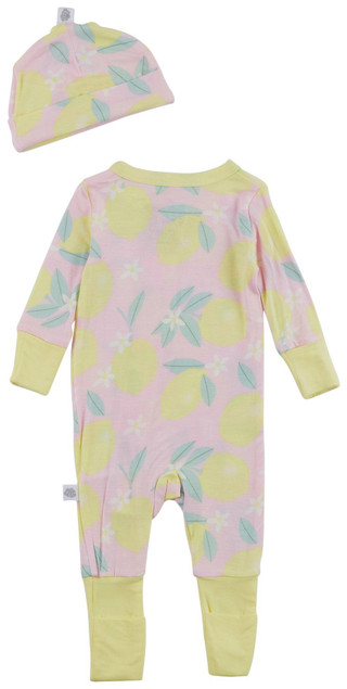 Thumbnail 2: Sleep On It Sleep On It Baby Girl 2 Pc Bodysuit Hat Set - Lemon 