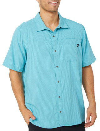 Thumbnail 1: HI TEC Hi Tec Men's Short Sleeve Sucker Stripe Button Down Shirt 