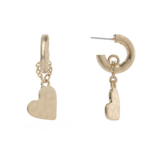 Thumbnail 1: Bella UNO Bella Uno Hoop Heart Charm Earrings 