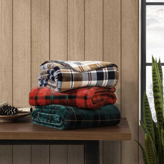 Thumbnail 6: Eddie Bauer Trailhead Plaid Reversible Throw 