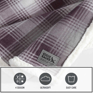 Thumbnail 6: Eddie Bauer Nordic Plaid Reversible Throw 
