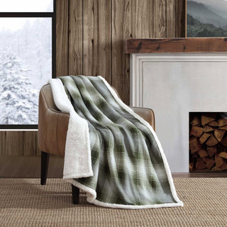 Thumbnail 1: Eddie Bauer Nordic Plaid Reversible Throw 