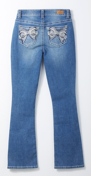 Thumbnail 7: GEMMA RAE Gemma Rae Juniors Bow Bling Boot Cut Jeans 