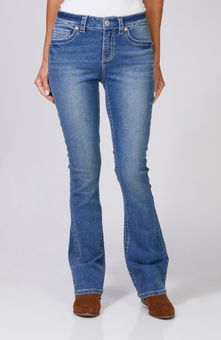 Thumbnail 1: GEMMA RAE Gemma Rae Juniors Bow Bling Boot Cut Jeans 