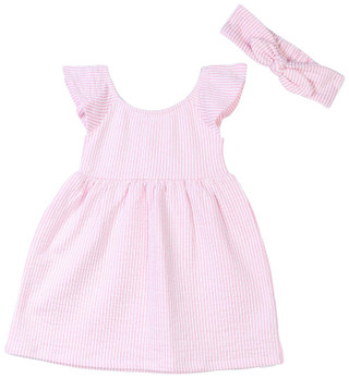Thumbnail 1: PL Baby PL Baby Toddler Girls 2 pc Stripe Dress Headband Set 