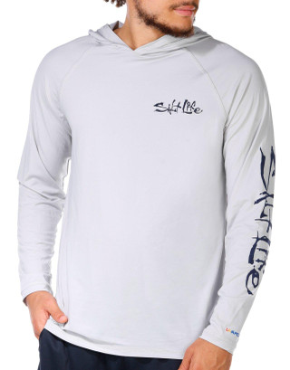 Thumbnail 5: Salt Life Salt Life Mens Long Sleeve Hooded Performance Shirt 