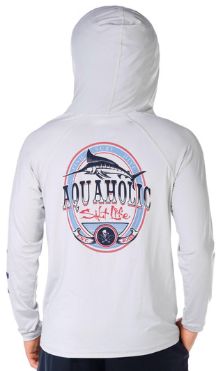 Thumbnail 1: Salt Life Salt Life Mens Long Sleeve Hooded Performance Shirt 