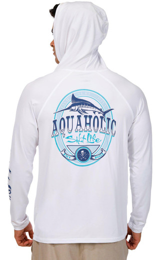 Thumbnail 1: Salt Life Salt Life Mens Long Sleeve Hooded Performance Shirt 