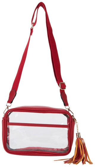 Thumbnail 1: QUEENS DESIGNS Clear Stadium Crossbody Bag 