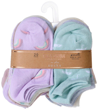 Thumbnail 1: CALIFORNIA SUNSHINE California Sunshine Girls 20 Pk No Show Socks 