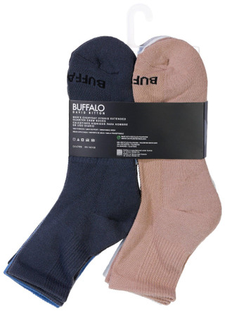 Thumbnail 3: Buffalo Buffalo Mens 6-Pr. Arch Support Quarter Crew Socks 