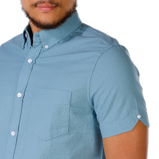 Thumbnail 2: Ben Sherman Ben Sherman Men's Solid Short Sleeve Seersucker Shirt 