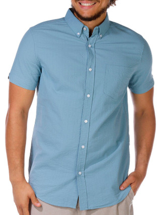 Thumbnail 1: Ben Sherman Ben Sherman Men's Solid Short Sleeve Seersucker Shirt 