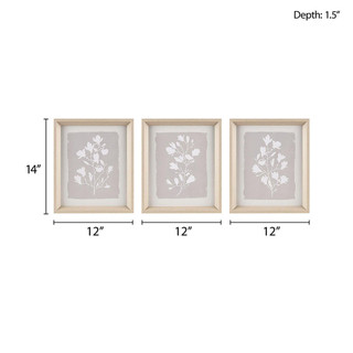 Thumbnail 3: Madison Park Madison Park Fair Florets 3-piece Framed Glass Wall Art Set 