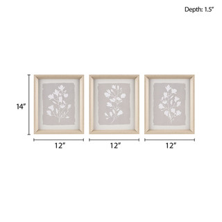 Thumbnail 3: Madison Park Madison Park Fair Florets 3-piece Framed Glass Wall Art Set 