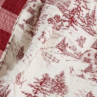 Thumbnail 6: Levtex Home Levtex Home Winter Sleigh Ride Red Reversible Quilted Throw 