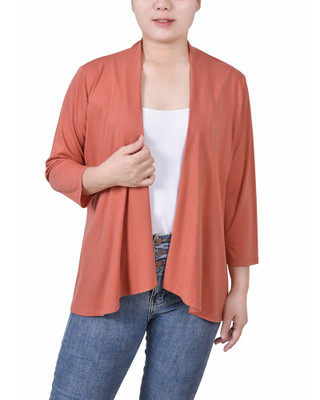 Thumbnail 1: NY COLLECTION NY Collection Womens Petite Solid 3/4 Sleeve Cardigan 