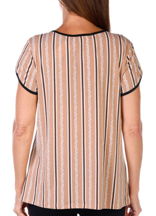 Thumbnail 3: ADRIENNE VITTADINI Adrienne Vittadini Womens Short Sleeve Vertical Stripe Top 