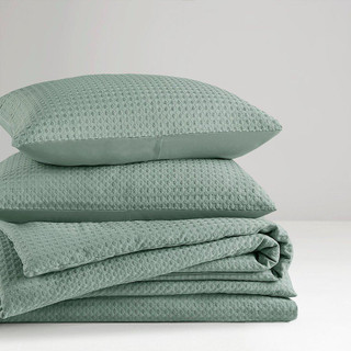Thumbnail 13: 510 Design 510 Design Solid Mina Waffle Weave Comforter Set 