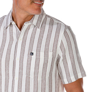 Thumbnail 2: Quiksilver Quiksilver Men's Short Sleeve Buttoned Stripe Texture Shirt 