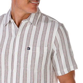 Thumbnail 2: Quiksilver Quiksilver Men's Short Sleeve Buttoned Stripe Texture Shirt 