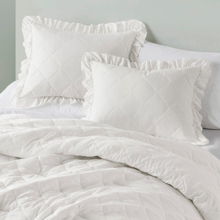 Thumbnail 5: 510 Design 510 Design Phoebe Diamond Quilted Ruffle Edge Comforter Set 